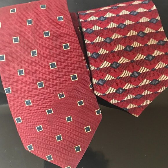 Faconnable Jos A Bank Red Ties Christmas Couture Bundle Lot Reds Blue Office - Picture 1 of 7